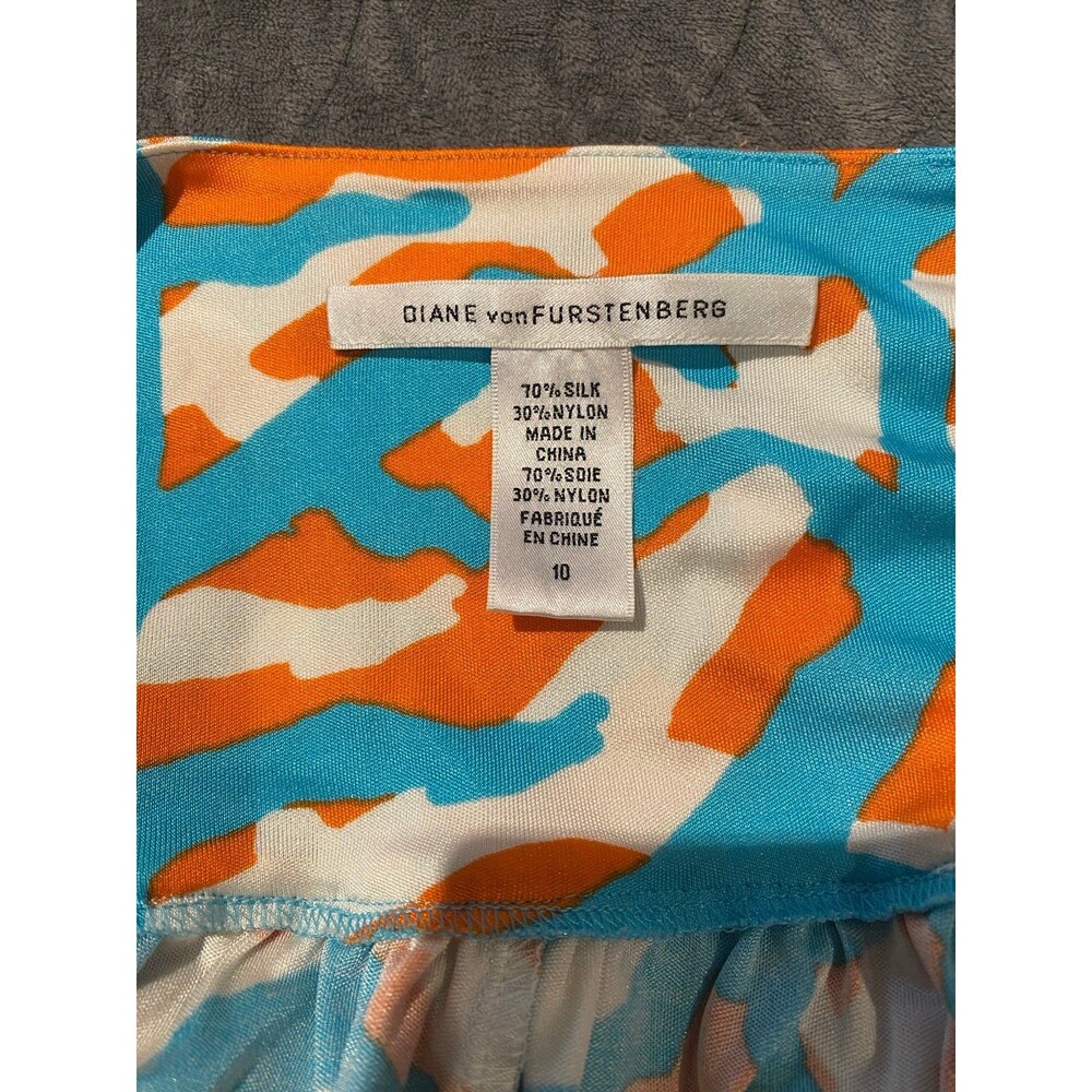 Diane Von Furstenberg Maxi Dress Halter Neckline Silk Blend Women’s Size 10 - Picture 7 of 7